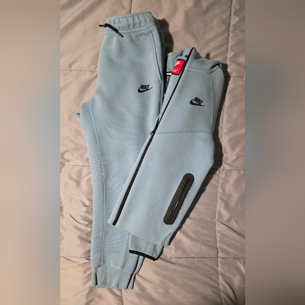 Nike Light Blue Joggers with Black Accents